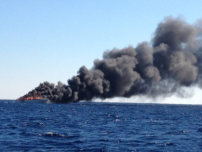 Superyacht Sinks in a Blaze of Glory Off Miami Beach [Photos and Video]