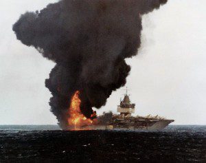 uss enterprise on fire 1969