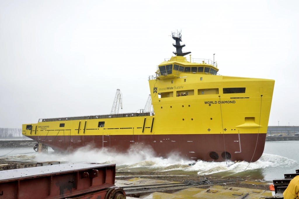 Damen Launches the World Diamond Platform Supply Vessel [VIDEO]