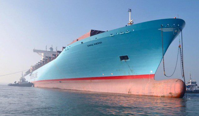 Emma Maersk container ship egypt