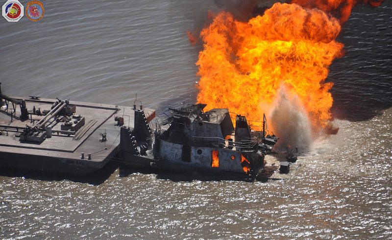 Barge Strike Causes Massive Fireball in Louisiana Bayou [INCIDENT PHOTOS]