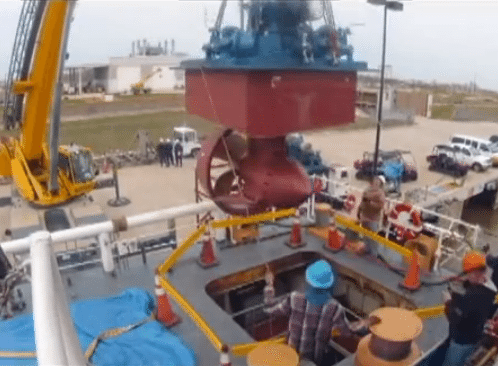 WATCH: Replacing Z-Drives Onboard the USCGC Barbara Mabrity