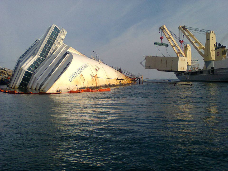 Ship Photos of The Day – First Caissons Installed on Costa Concordia