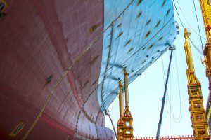 Welding On The Bow Of The World's Largest Ship