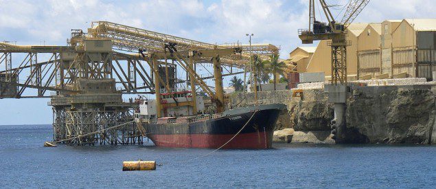 The M/V Tycoon prior to breaking free from its mooring at Christmas Island. Photo credit: ATSB