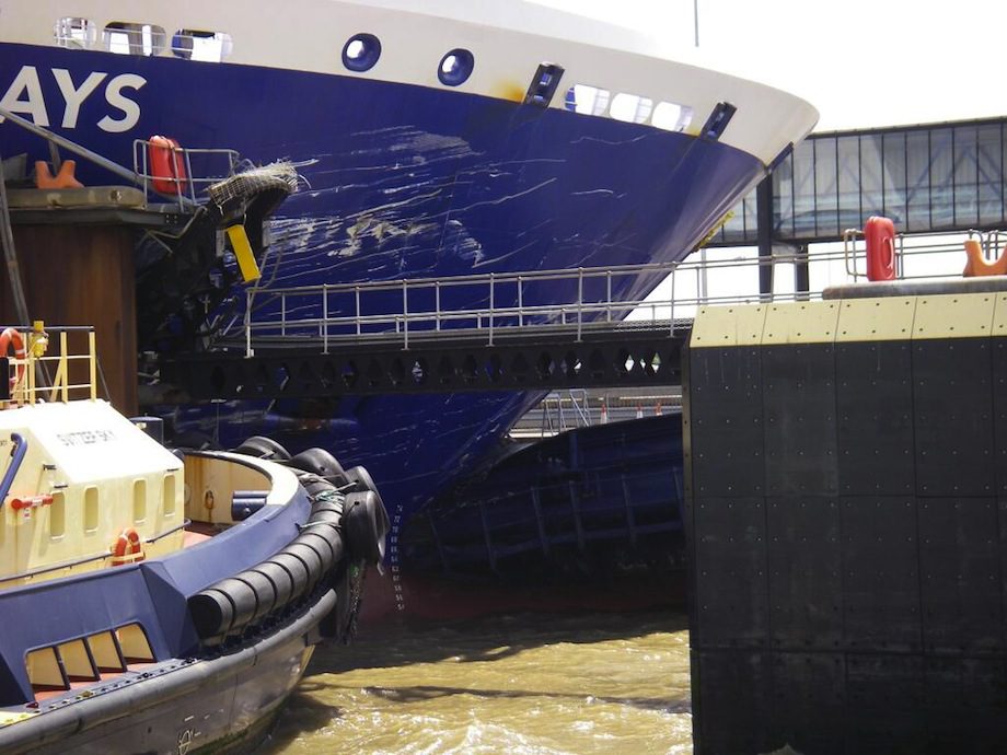 Ferry Damaged After Striking Quay in Harwich