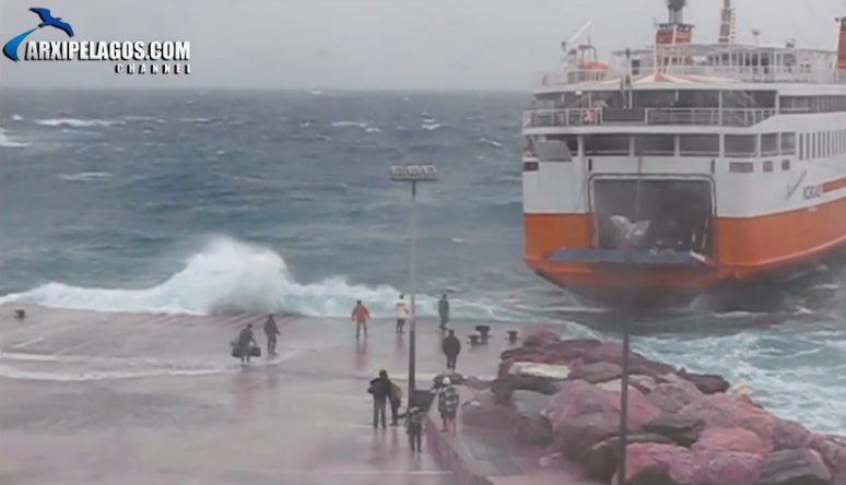 WATCH: Greek Island Ferry Flawlessly Executes Heavy Seas Med Moor (AGAIN!)