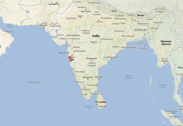 Location of Ratnagiri, India.