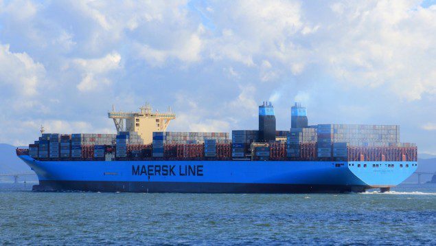 Maersk Lines' first Triple-E, MV Mærsk McKinney-Møller, departs Busan, South Korea following her maiden port call earlier this month. 
