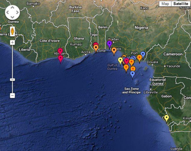 IMB's Live Piracy Map for 2013. Click HERE to interact.
