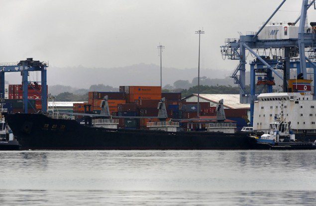 North Korean container ship ''Chong Chon Gang'' docked at the Manzanillo International Container Terminal in Colon City July 16, 2013. REUTERS/Carlos Jasso