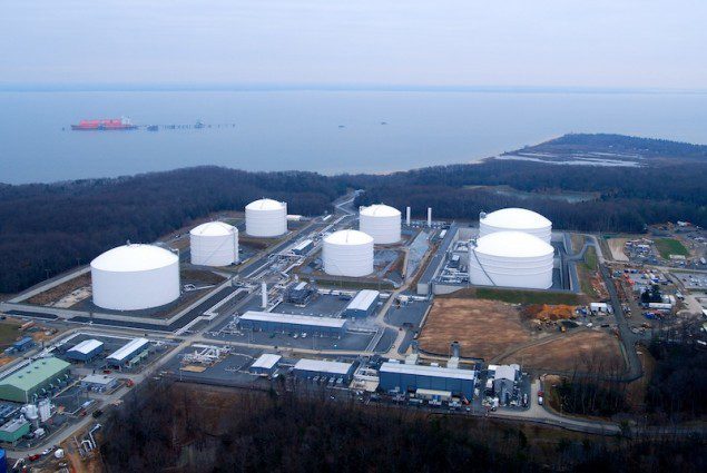 File photo of Dominion's Cove Point LNG import facility, located on the shores of the Chesapeake Bay in Lusby, Maryland. Image courtesy Dominion