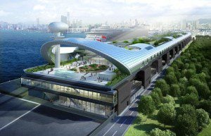 A artist rendition of the terminal. Image courtesy Genting Hong Kong. Click for large