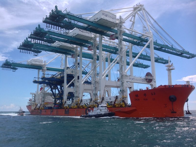 Massive Super Post-Panamax Cranes Arrive at PortMiami [PHOTOS]