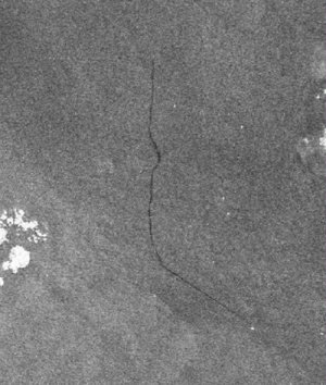 maersk kiera pollution oil slick satellite image