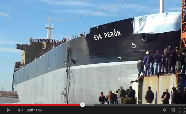 eva peron ship launch pdvsa video