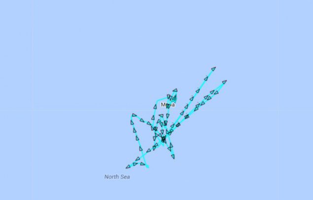 AIS data for the Maria, last updated about 16 hours ago as of 11:40 EST. Data provided by MarineTraffic.com