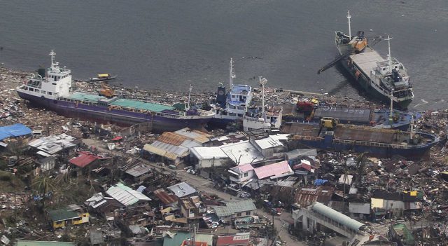 ships ashore philippines typhoon
