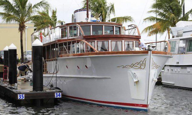 The former presidential yacht, Honey Fitz, is seen docked in West Palm Beach, Florida November 21, 2013. TREUTERS/Joe Skipper