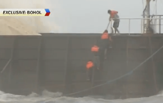 Scary Moment: Barge Crew Swims to Shore as Super Typhoon Lashes Coast [VIDEO]
