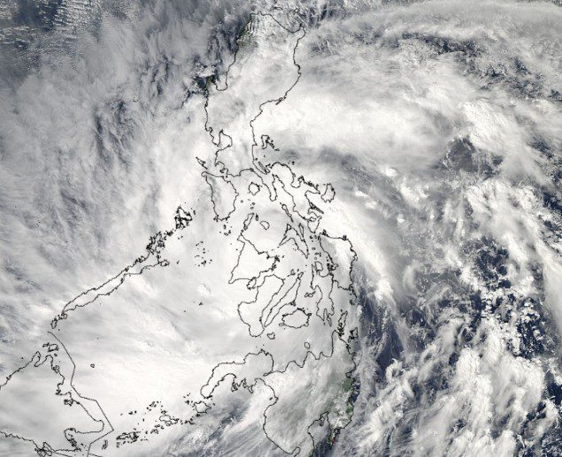 moving over the central Philippines, Nov. 8 at 05:10 UTC/12:10 a.m. EDT, as captured by the MODIS instrument aboard NASA's Aqua satellite. Image Credit: NASA Goddard MODIS Rapid Response Team