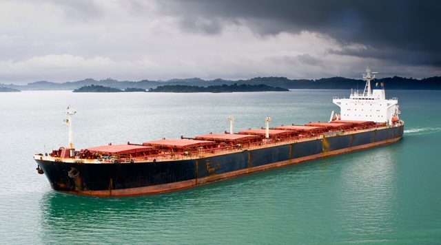 bulk carrier panama canal dark skies ship shipping vessel
