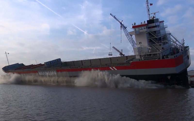 WATCH: MV Reggeborg Launched at Germany’s Fersus Smit Shipyard