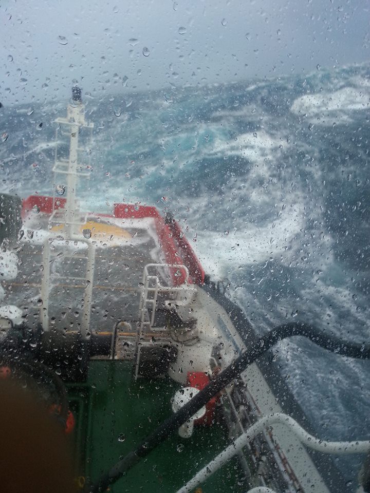 Ship Photos of The Day – Storm Xaver As Seen from North Sea