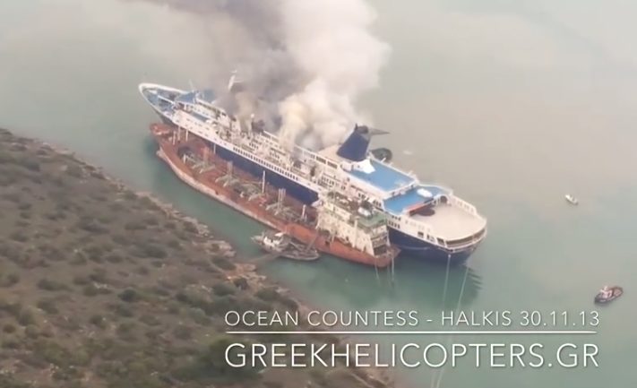WATCH: Ocean Countess Cruise Ship on Fire in Greece – Update