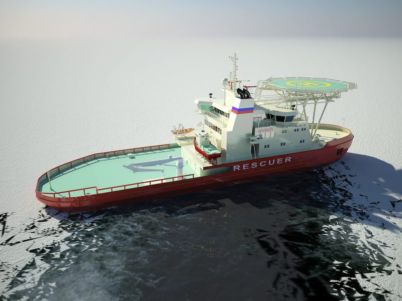 “Sideways” Icebreaker Launched at Arctech Helsinki Shipyard