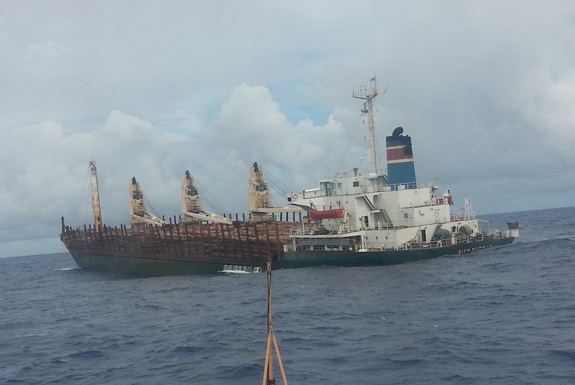 New Photos Show Sinking Log Ship Still Afloat Near Guam