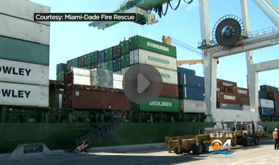 Car ID’d As Source of Containership Blaze Off Florida