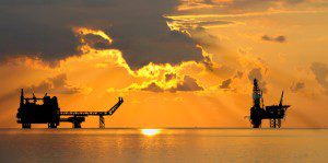 jack-up rig sunset offshore