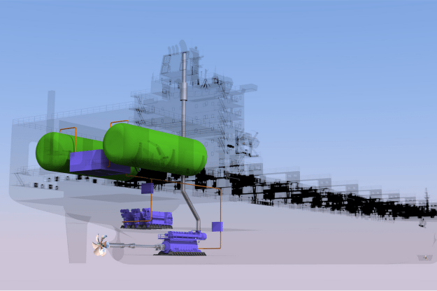 LNG fuel tank configuration. 