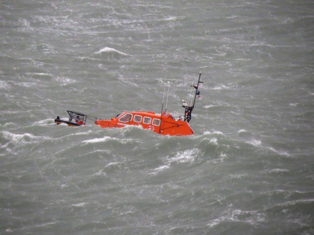 Padstow lifeboat in heavy seas