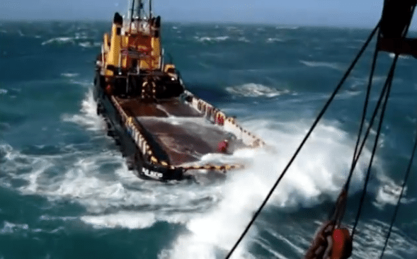 Video: OSV Deck Crew Gets Pummeled By Crashing Wave