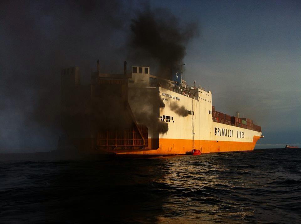 Cargo Ship Burns Off Togo
