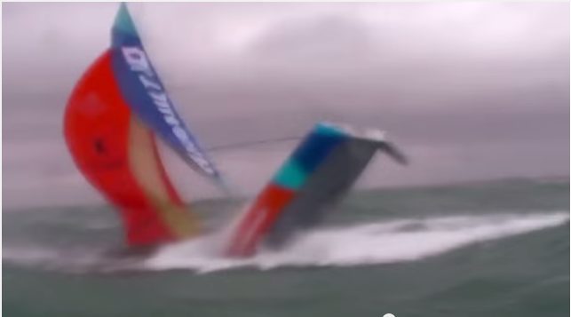Sailboat Does Spectacular Downwind Faceplant in Big Breeze