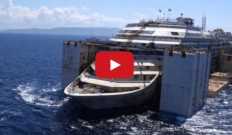 Watch: Drone Films Costa Concordia Under Tow