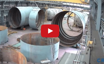Time-lapse Shows Construction of Massive LNG Tanks for World’s First Gas-Powered Containerships