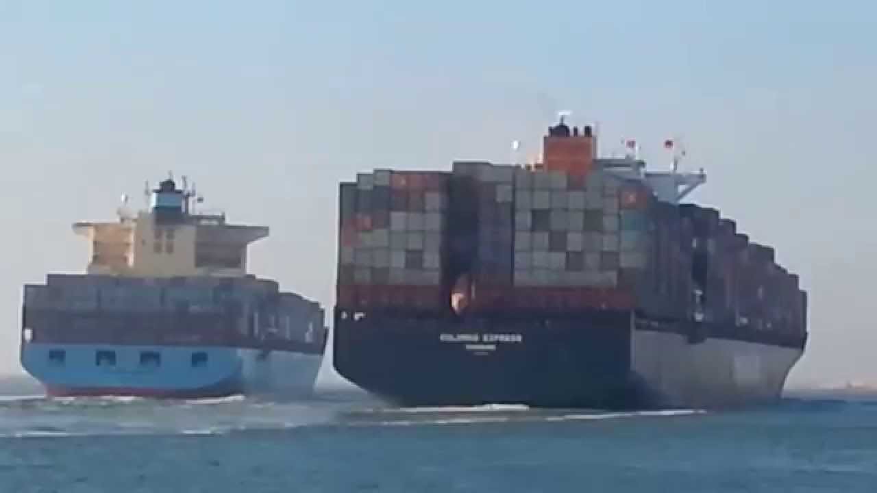 Video Captures Last Year’s Epic Collision Between Fully Laden Containerships in the Suez