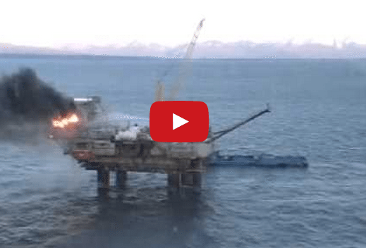 New Video Shows Natural Gas Platform Fire in Cook Inlet, AK