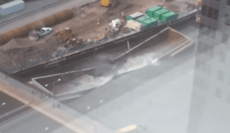Watch: Construction Barge Sinks Within Seconds On Chicago River