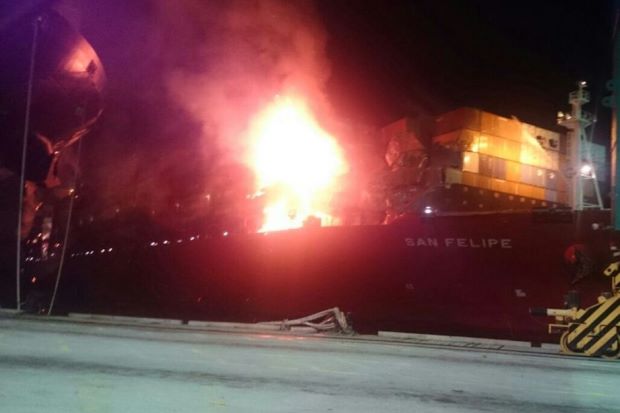 Containerships Catch Fire After Colliding at Malaysia’s Port Klang