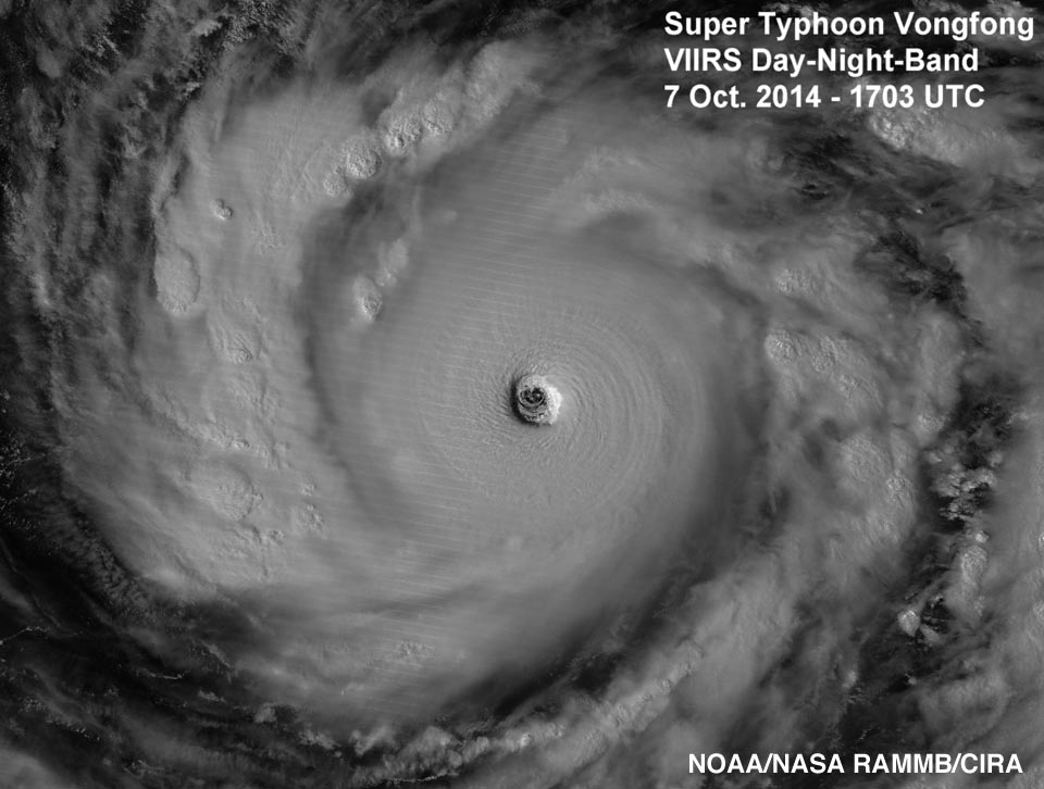 Super Typhoon Vongfong Packing 189 MPH Wind Gusts in Western Pacific