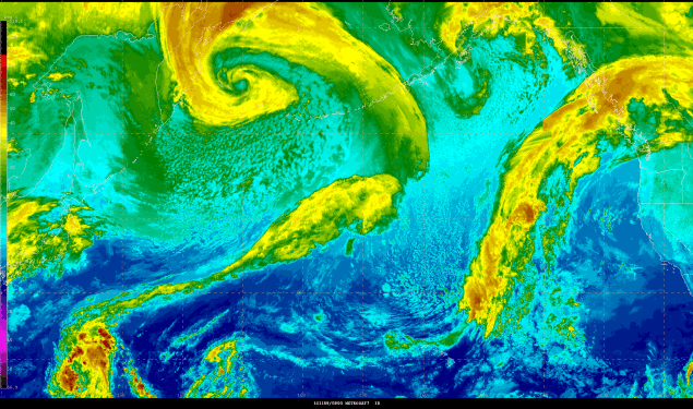 Post-tropical Nuri. Satellite image credit: NOAA