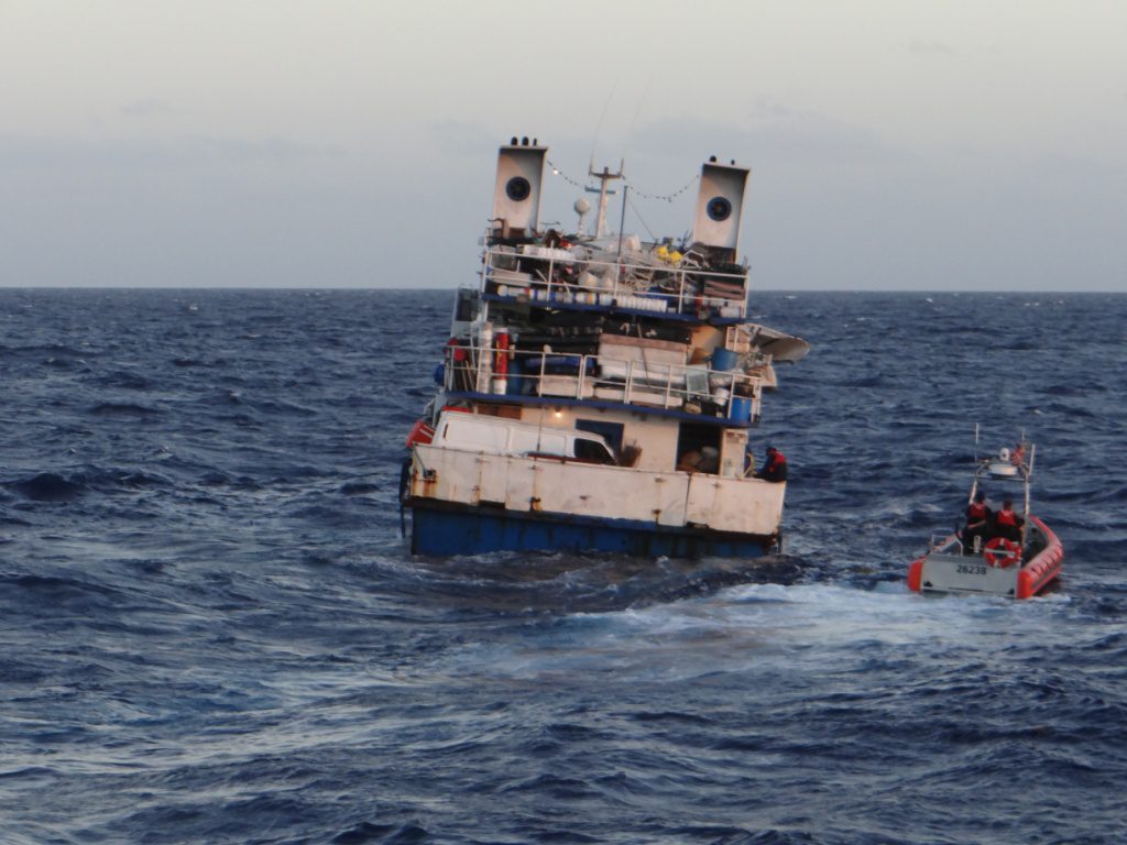Seven Rescued After Coastal Freighter Sinks Off Haiti