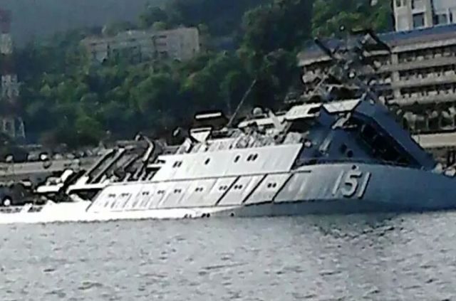 Malaysian Navy Ship Sinks at Dock