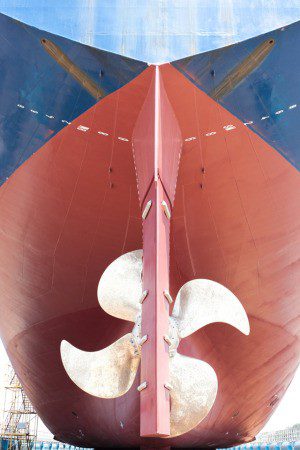ship rudder propeller stern drydock