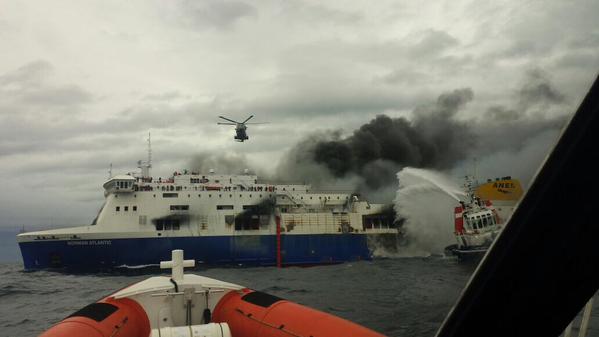 Hundreds Trapped as Ferry Burns in Heavy Seas Off Greece [UPDATE]
